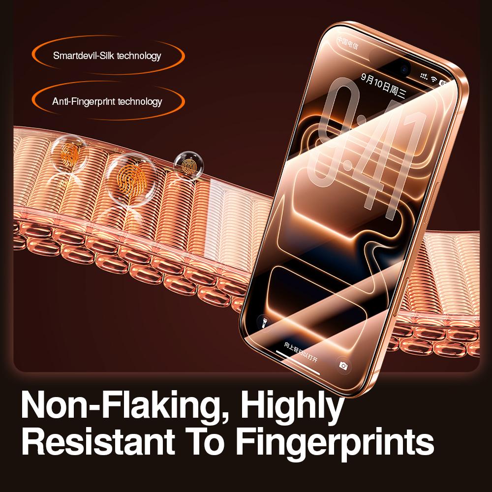 SmartDevil 2/3 pcs Screen Protector HD for iPhone 18 Pro Max 17 Pro 16 Anti-fingerprint Tempered Glass Film for iPhone 16 Pro 152