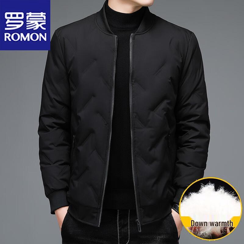 ROMON Men s Baseball Collar Down Jacket 4XL чёрный