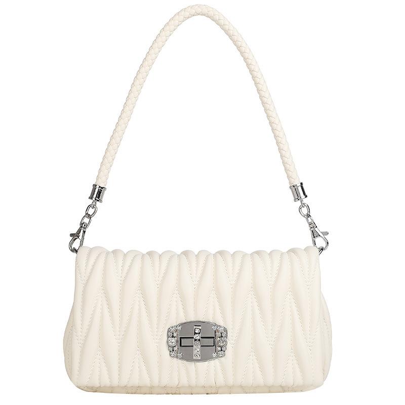 

Кожаная сумка под мышкой, трендовая маленькая сумка на цепочке, сумка через плечо на одном плече белый