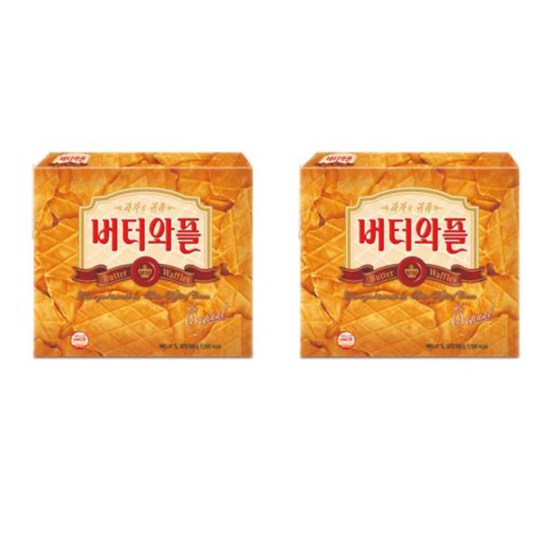 CROWN Butter Waffle Biscuit 316g – Korean Crispy Butter Cookie