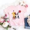 Hotselling Birthday Panda Digital Print Childrens Tshirts Roundneck Shortsleeved Tshirts for Boys and Girls Summer Modal