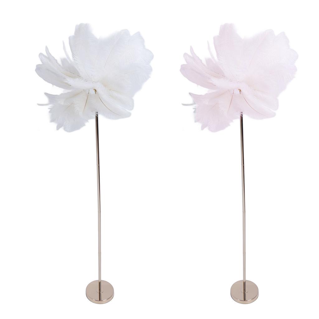 Ostrich Plume Floor Lamp Iron Art 61 Inch LED USB Stepless Dimmable Modern Decorative Standing Lamp 