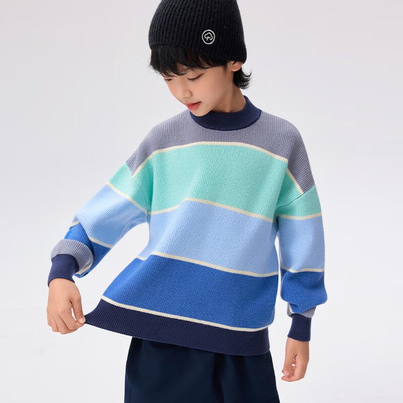 EBAER Kids  Rainbow Stripe Round Neck Sweater 140