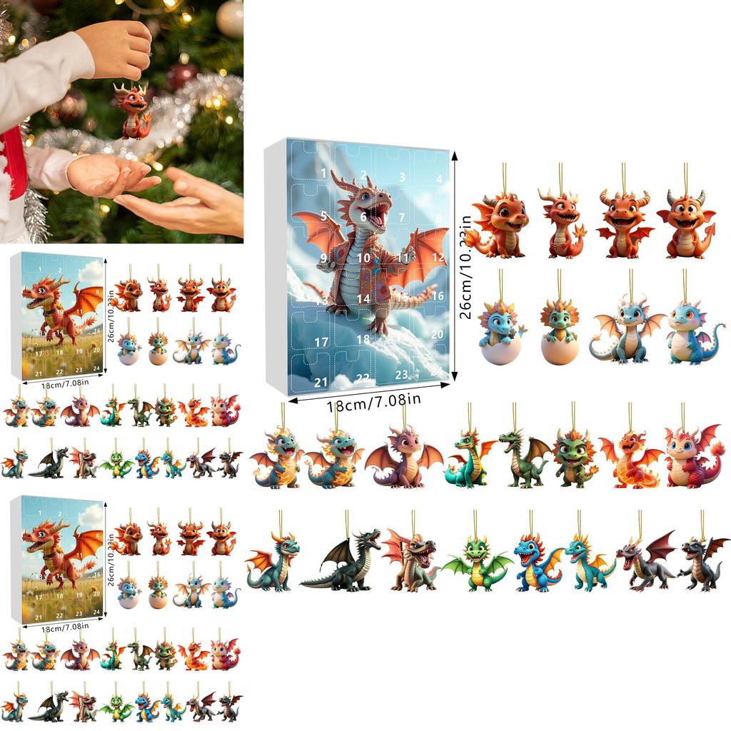 Christmas Blind Box Series With Dragon Figures For Festive Tree Ornaments And Collectors