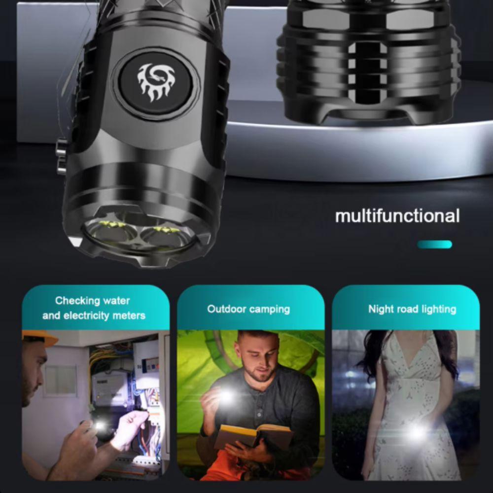 Waterproof LED Flashlight Adjustable Brightness Torch Mini Handheld Flashlight Hiking