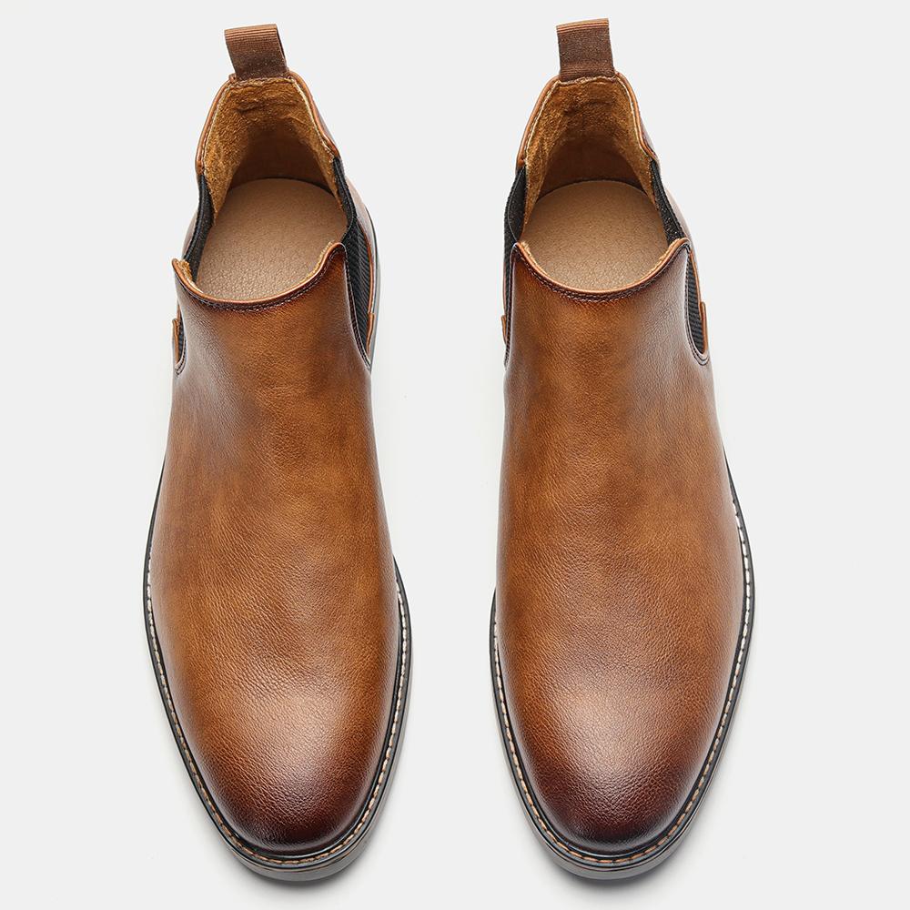Pánské Chelsea Boots Značka 2026 Ležérní Pohodlné Retro Módní Boty Kůže