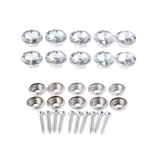 

DRELD 10Pcs Diamond Crystal Upholstery Nails Button Tacks Studs Pins 16/18/25/30mm Sofa Bag Wall Decoration Furniture Accessory