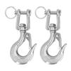 2Pcs Lifting Clevis Chain Hook 304 Stainless Steel Rigging Accessory with Safety Latch(1 4(350kg) )