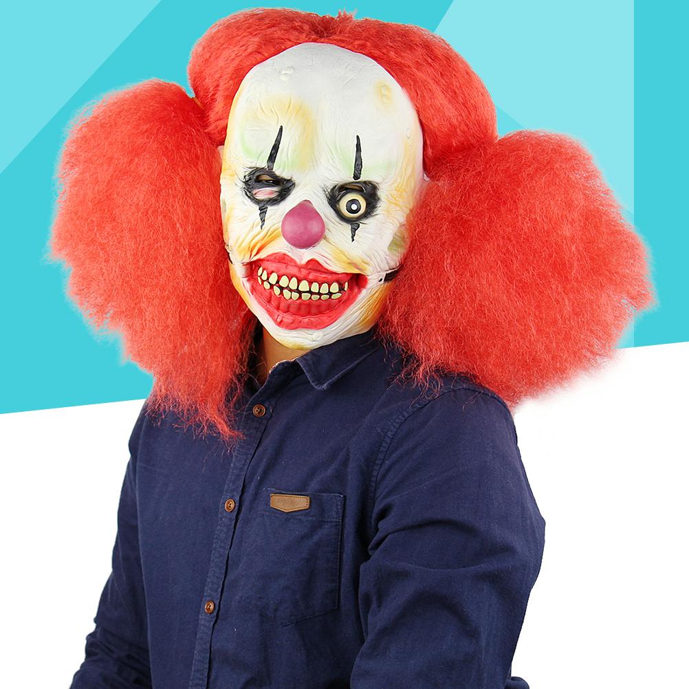 Halloween Demon Scary Psycho Two Face Evil Clown Horror Dress Latex Party Masks