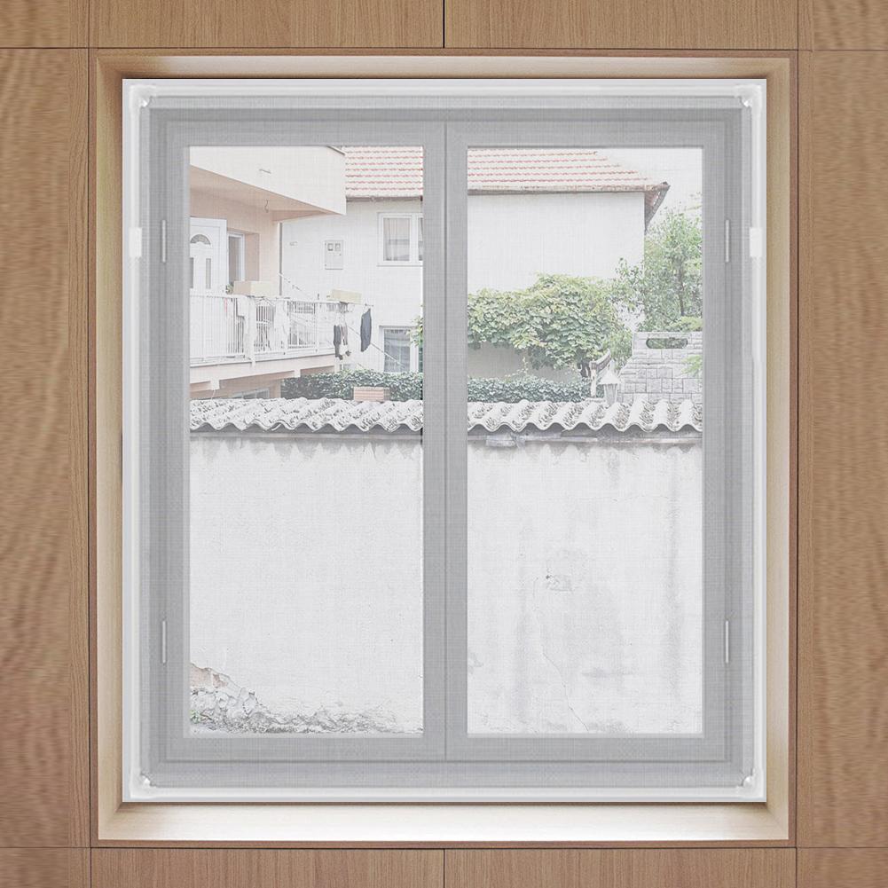 Magnetic Self Adhesive Screen Net Windows Anti Mosquito Screen DIY Window Screen Mesh for House Windows White Frame Grey Mesh