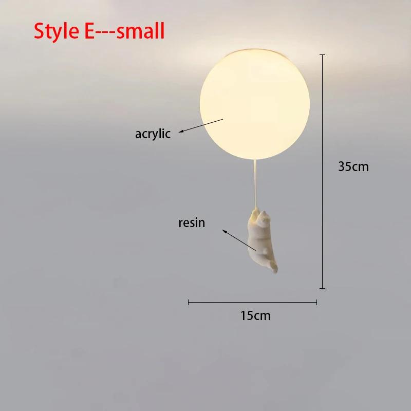Modern Acrylic Spherical Cartoon Bear Resin Small Animal Bedroom Ceiling lamp Children's room Chandelier Corridor Ceiling Lamp