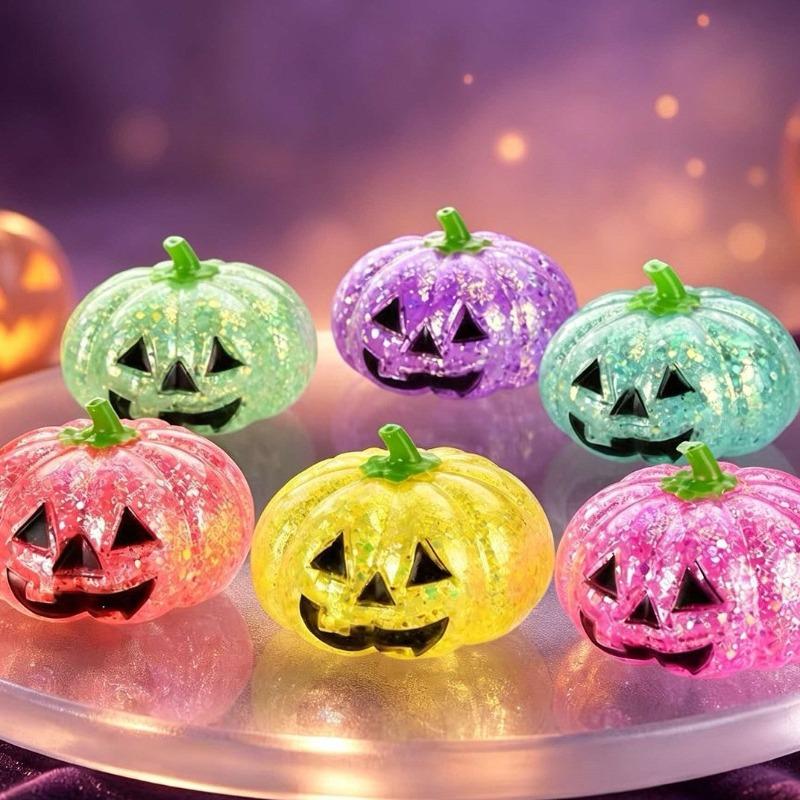 Halloween Kürbiskopf Quetschmusik Glitzer Malzzucker Geist Langsamer Rückprall Spielzeug Dekompressionsartefakt