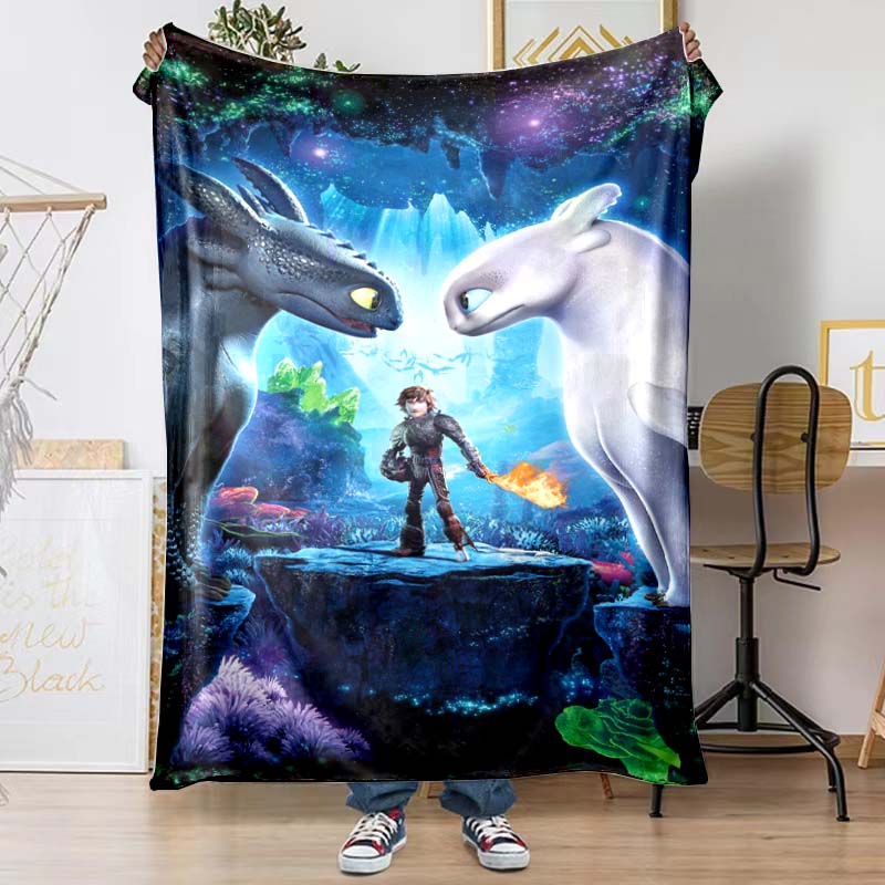 The Toothless and Light Fury Patterned Blankets Are Perfect for Beds or Other Occasions, Making Them A Perfect Gift Choice.