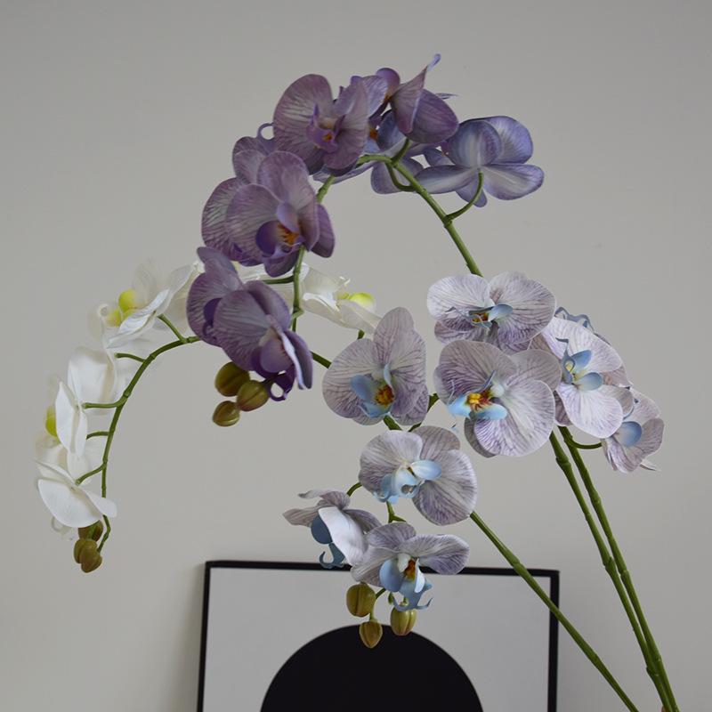 Luxury Artificial Phalaenopsis Flower Arrangement - 9 Heads, Morandi Color for Weddings & Hotels
