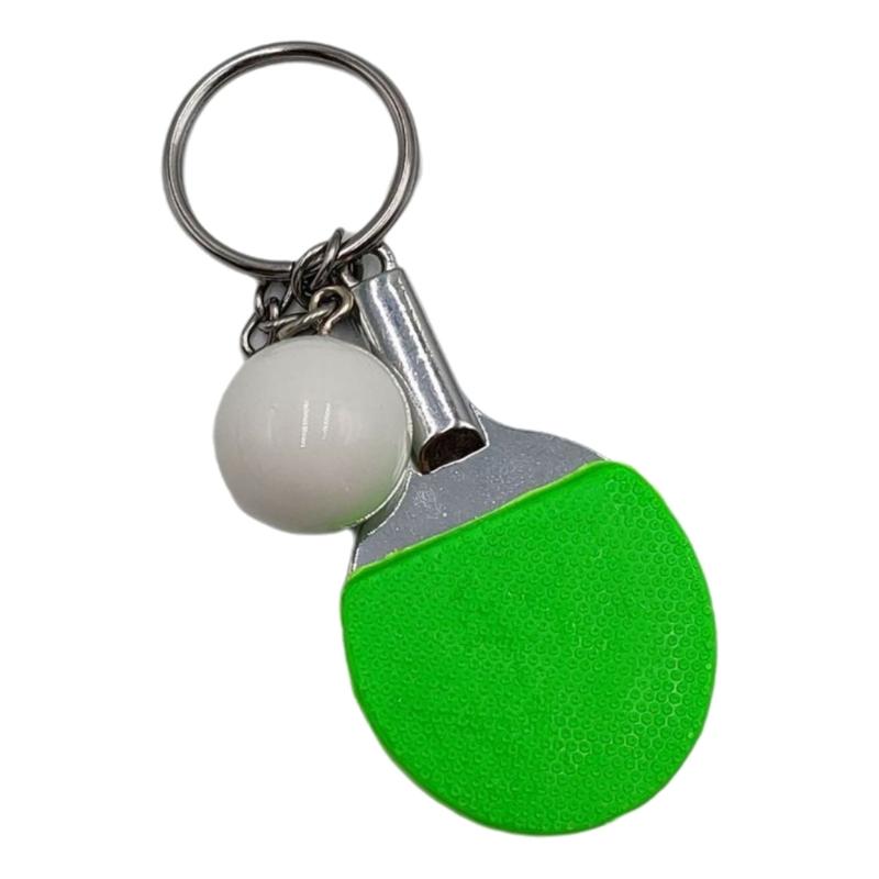 Playing Table Tennis Metal Key Rings Hanging Decorations for Key Backpacks Pingpong Keychain Keyrings Pingpong Key Chain