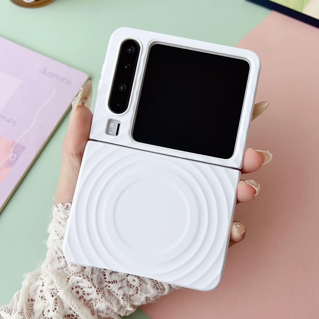 Applicable to Huawei purax mobile phone case magnetic ripple pattern simple solid color novaflip new pc anti-drop hard case