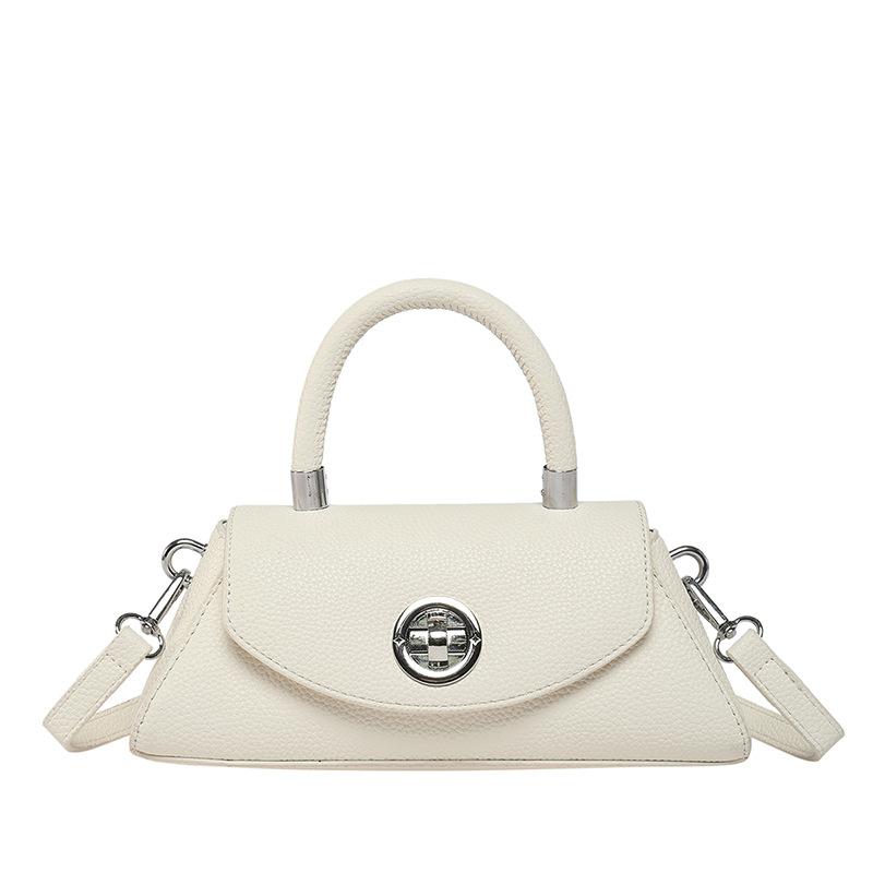 Popular Simple Temperament High-end Lychee Pattern Trapezoidal Portable Small Square Bag Casual Versatile Foreign Style Messenger Bag