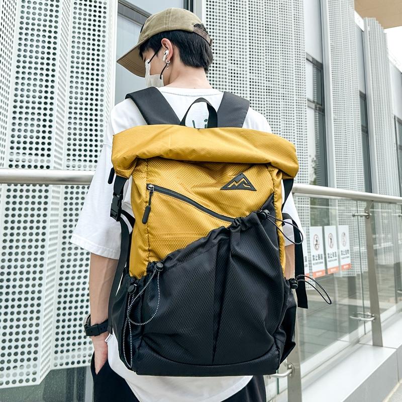 Color Block Backpack Travel Sports Mountaineering Luggage Bag Computer Bag Large Capacity Student Schoolbag