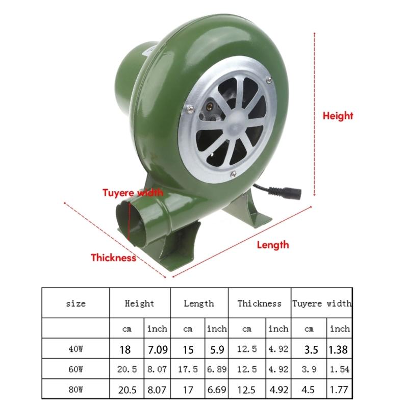 Electric BBQ Fan Air Blower DC12V Camping Cooking Stove Bellows Fan + Air Duct