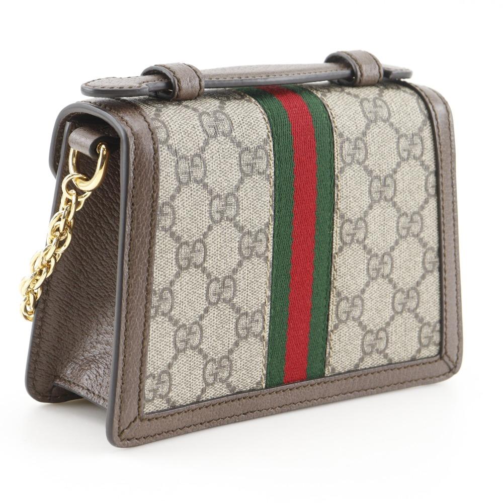GUCCI Ofidia Shoulder Bag 696180 Sherry line Mini ChainShoulder Brown GG Supreme Canvas Women Used