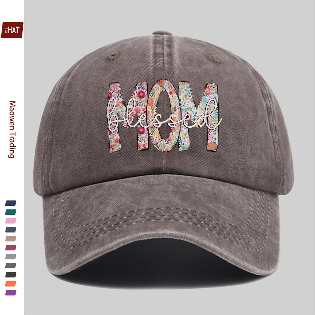 Pc MotherS Day Floral Letter Pattern Printed Baseball Cap Spring Summer Suitable Sun Hat Comfortable Lightweight Decorative