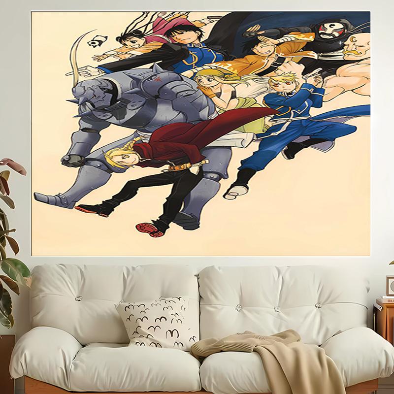 1pc Fullmetal Alchemist Tapestry, Living Room, Bedroom, Office, Party Decor, Ideal Festive Gift