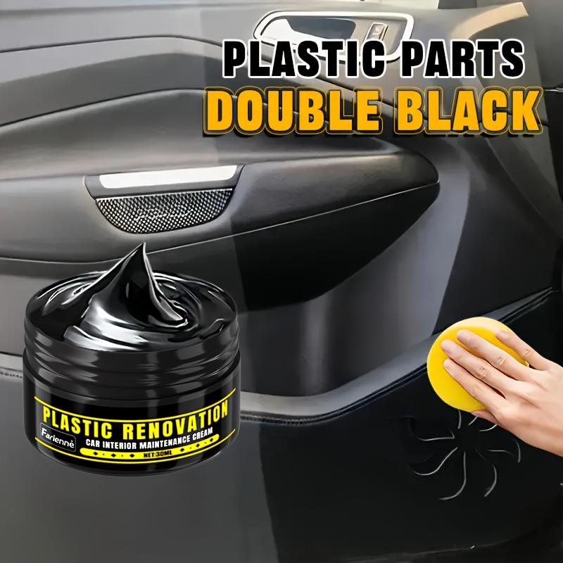 Car Plastic Repair Agent, Interior Trim Polish Wax, Anti-Aging Restorer, Scratch Remover for Dashboard & Tires, Interior & Exterior Use