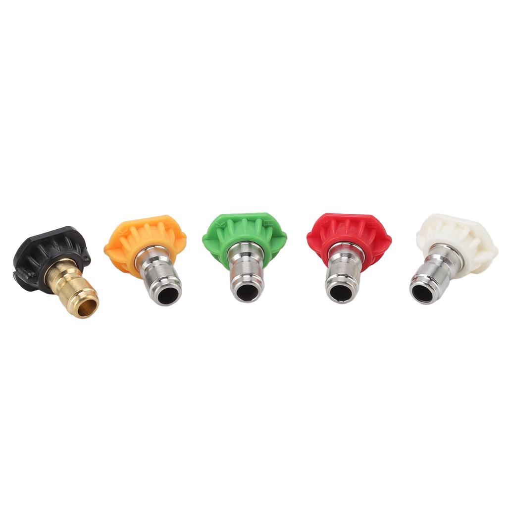 5PCS Pressure Washer Nozzle Big Fan Shape Power Washer Nozzle Tips Rinse Jet Stream Nozzle Kit 020 0.874mm / 0.03in