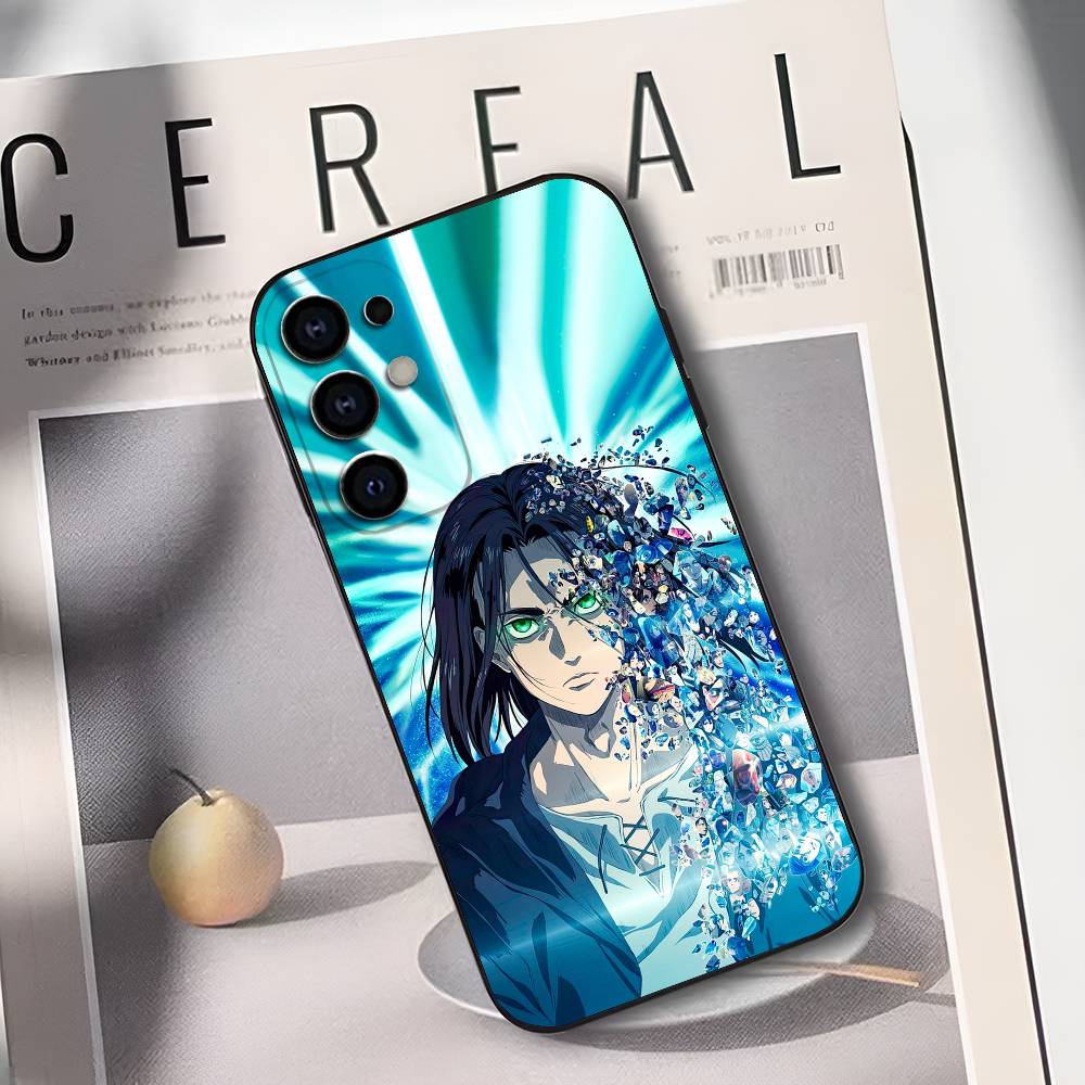 E-Eren Yeager A-Attack On T-Titans Phone Case For Samsung S25,S24,S21,S22,S23,S30,Ultra,S20,Plus,Fe,Lite,Soft Black Cover