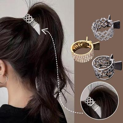 Haarspangen, einfache Haarnadel für Damen, modisch, elastisch, modisch, Gold, Silber, Legierung, Haarspangen, Pferdeschwanz, Schwanzhalter, Haar-Accessoires