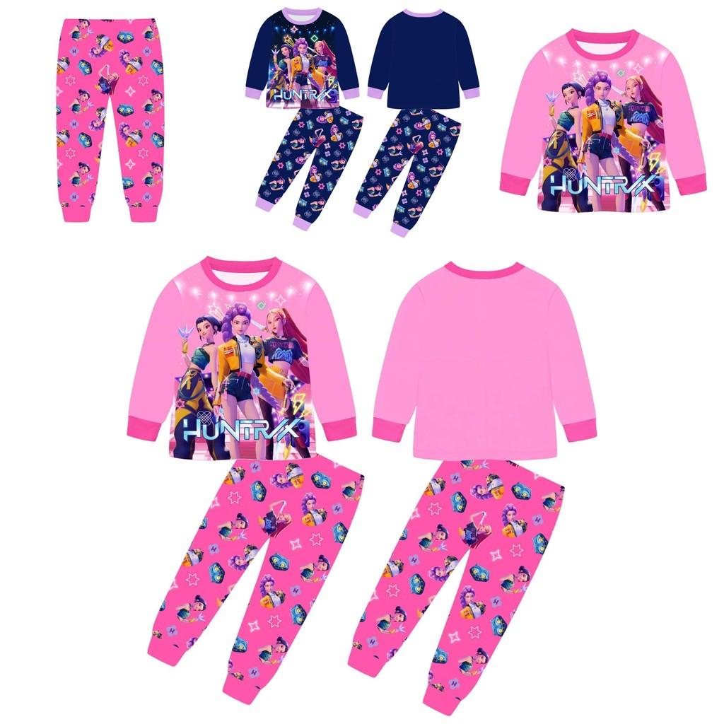Kpop Demon Hunters Children Long Sleeve Pajama Set With Soft Milk Silk Fabric For Summer Comfort