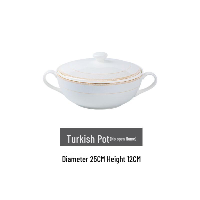 Embossed Aegean Bone China Casserole Pot