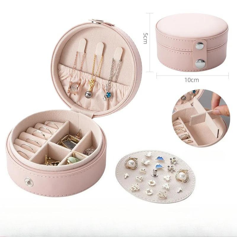 Small Travel Jewelry Organizer Box for Girls Women Earring Rings Storage Case Necklace Pendant Box