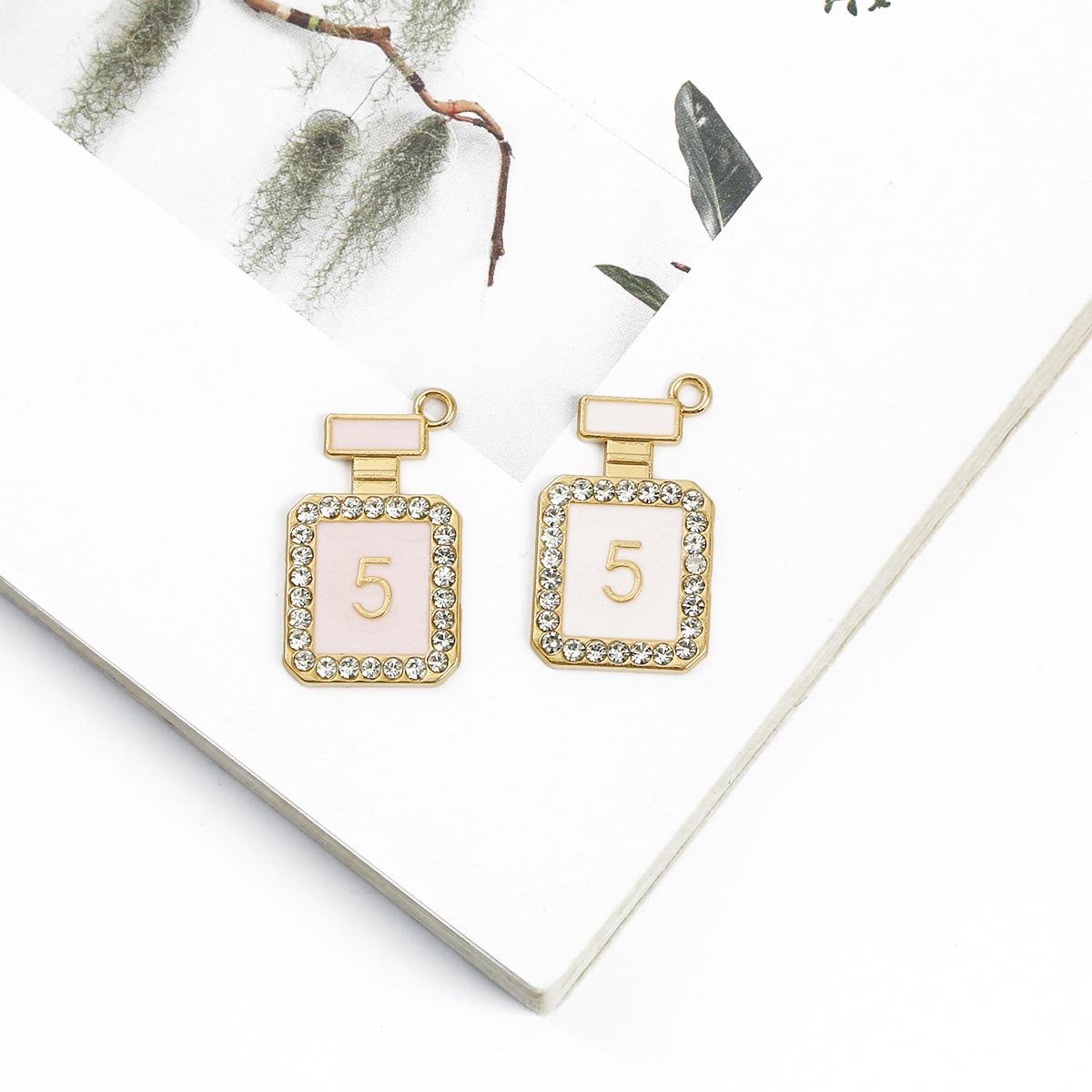 

2 шт. Металлические подвески со стразами для изготовления ювелирных изделий, браслета, ожерелья 27x16mm розовый