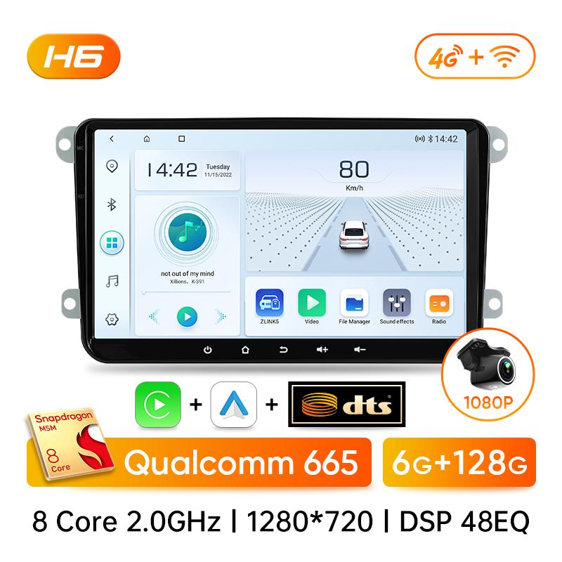 Auto Multimedia Radio Für VW Volkswagen Polo Tiguan Golf Passat B6 B7 Jetta Skoda Octavia SITZ Drahtlose CarPlay Android Auto 2Din