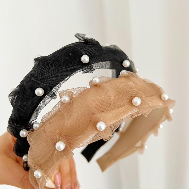 

Pearl Headband Retro Mesh Hair Fixer Hair Tie Hair Accessories Temperament Wild