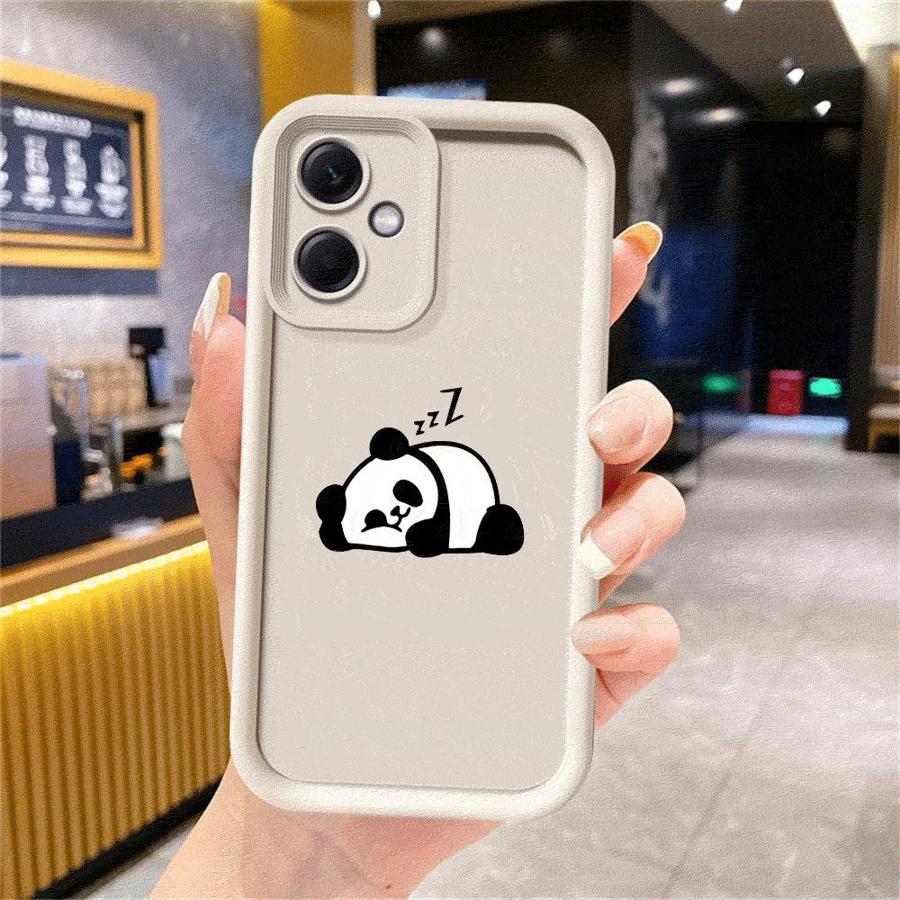 Cute Panda Phone Case for Redmi 12 4G 12C 13C 4G 5G Poco X3 NFC X3 Pro C50 C51 C61 A1 A2  Plus A3 A3x Matte