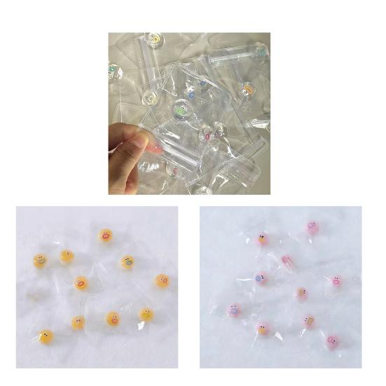 10Pcs Mini Cartoon Expression Stress Ball Anxiety Relief Clear Ball Squeeze Toy Sensory Ball Fidget Desk Toy Party Favors