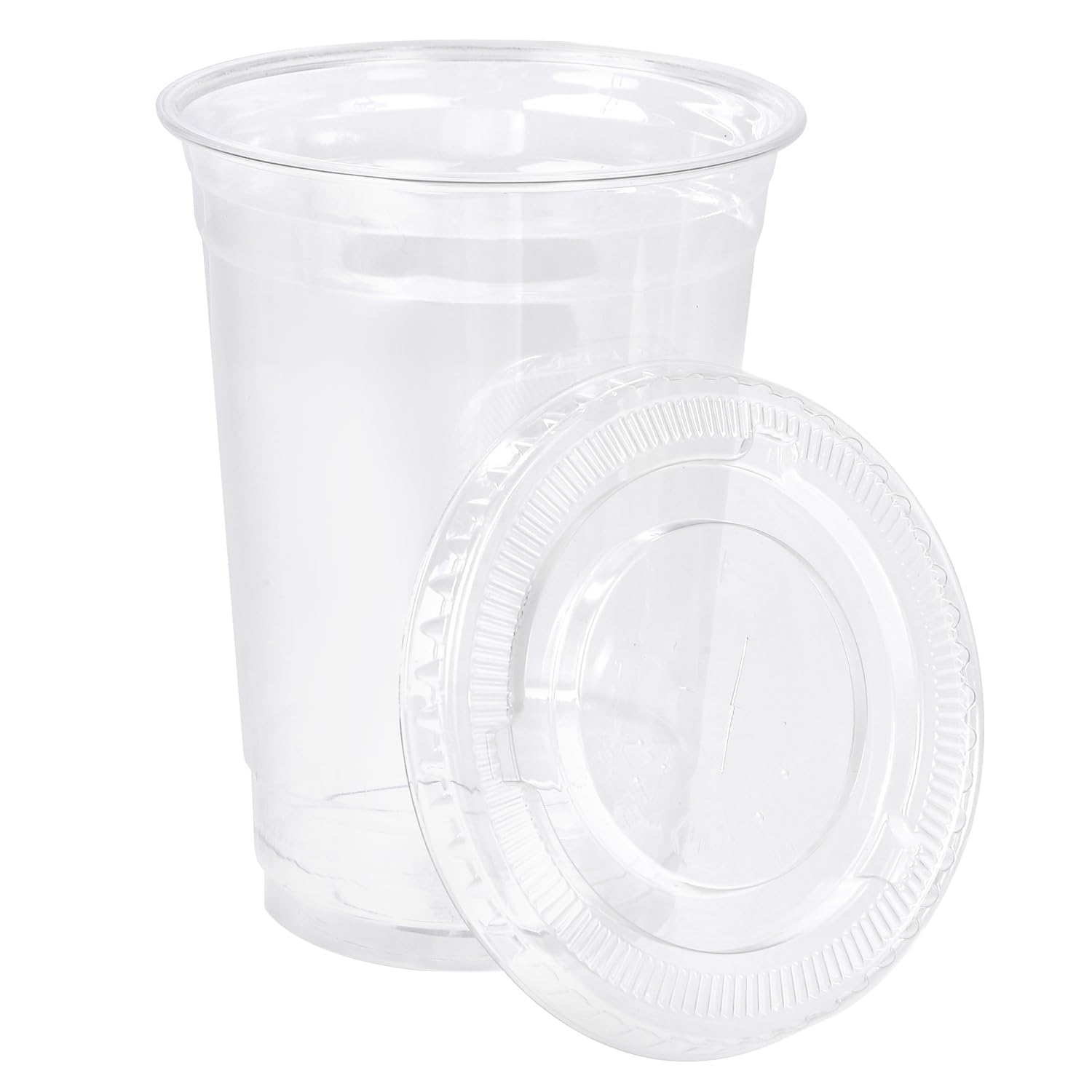 

HONOR PET Cups, 300ml x 10 oz, 50-Pack, Takeout Clear Cups with Flat Lids