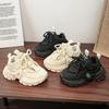 Solid Color Simple Unisex Kids Soft Sole Comfortable Casual Sports Chunky Dad Sneakers