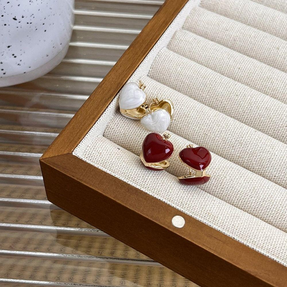 Dripping Oil Zinc Zinc Alloy Korean Style Earrings Women Jewelry Heart Ear Buckle Enamel Stud Earrings