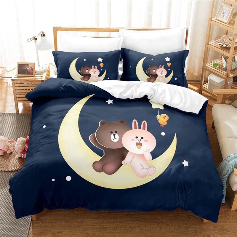 

Мультяшный Животный Набор из Четырех Предметов Пододеяльник Простыня из Трех Предметов 135 * 200