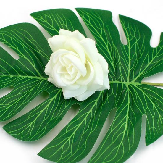 10шт искусственная роза шелковый цветок голова DIY свадебный рождественский венок ремесло — фото 12