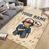 Custom Name,Ash Ketchum Home Sofa Decoration for Living Room & Bedroom, Non‑Slip Play Flannel Floor Mat for Game Room