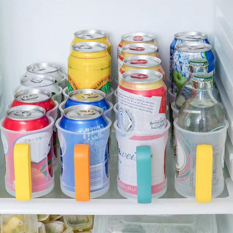 1Pcs Beer Soda Drink Can Storage Box Kitchen Fridge Drink Bottle Holder Fridge Refrigeration Storage Organizer Rack Shelf