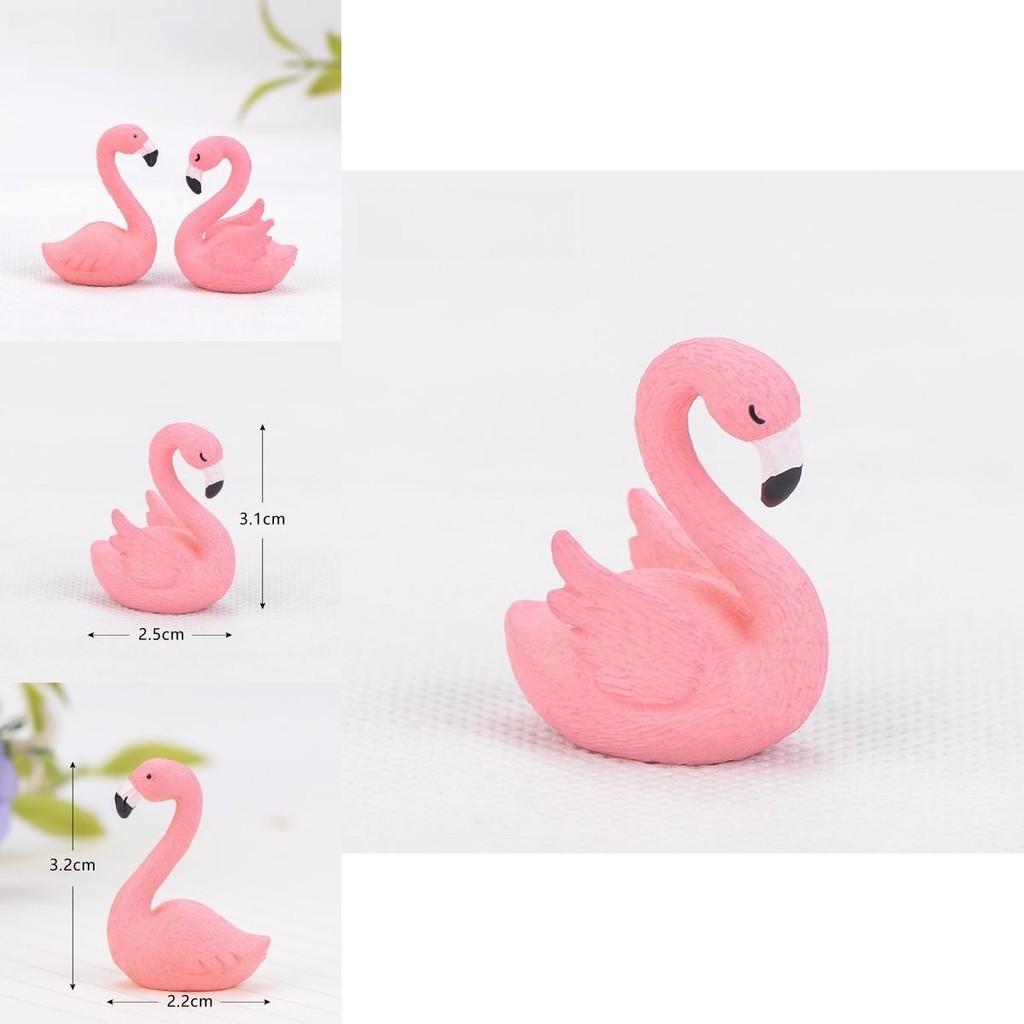 Decorative Pvc Flamingo Ornament Keychain Cake Topper Small Landscape Figurine