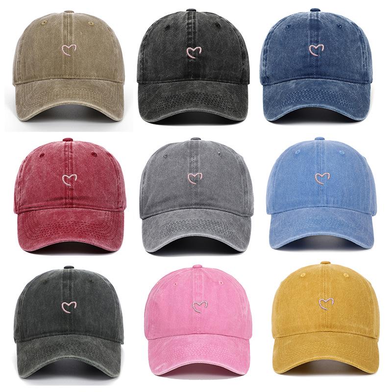 Women's Summer Heart Embroidery Sun Protection Baseball Cap