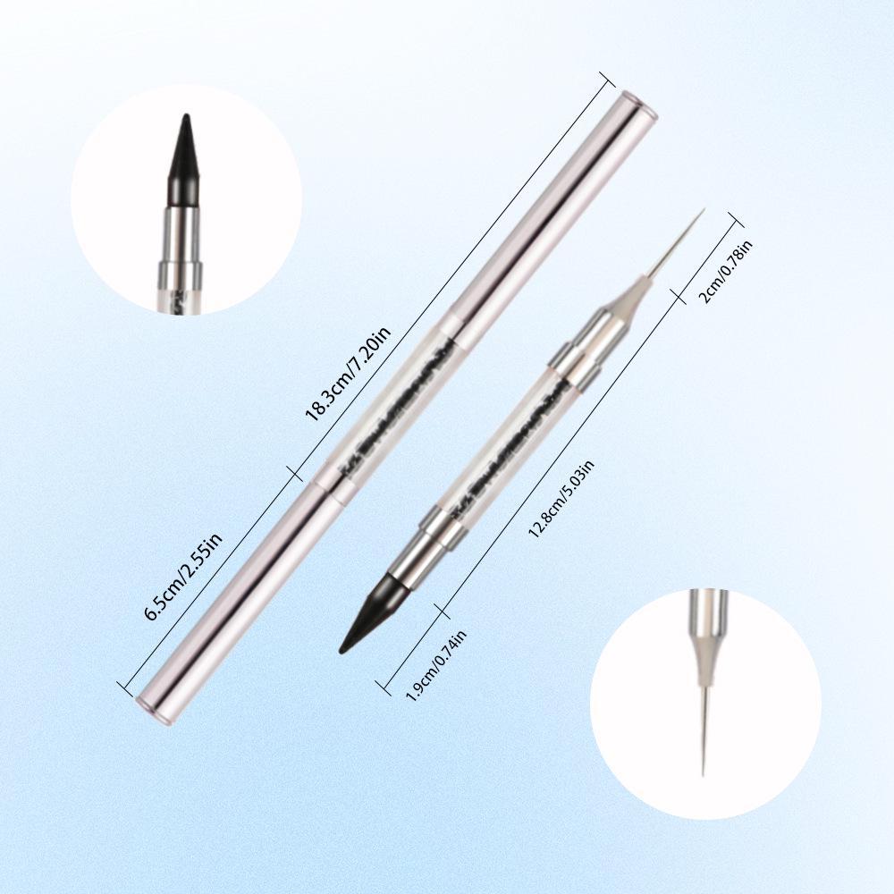 Double-Ended Rhinestone Picker Wax Pencil with Bright Silver Metal Rod and Copper Tube for Nail Art