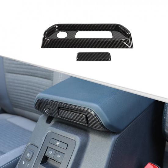 Carbon Fiber Armrest Box Switch Button Decor Cover Trim for Ford Bronco +