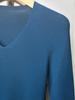 Machine-Washable V-Neck Fine Wool Knit Sweater for Women - Autumn Base Layer